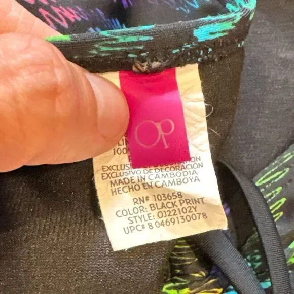 OP rainbow zebra swimsuit size medium - Picture 2 of 5